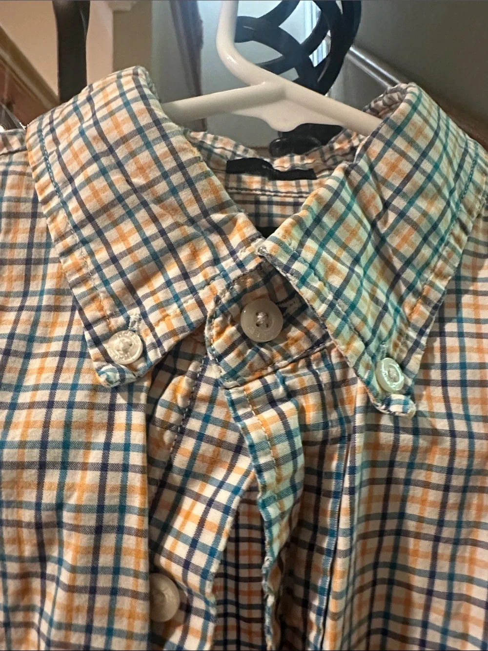 J. Crew Men's Plaid Button-Down Shirt - Blue, Yellow & White